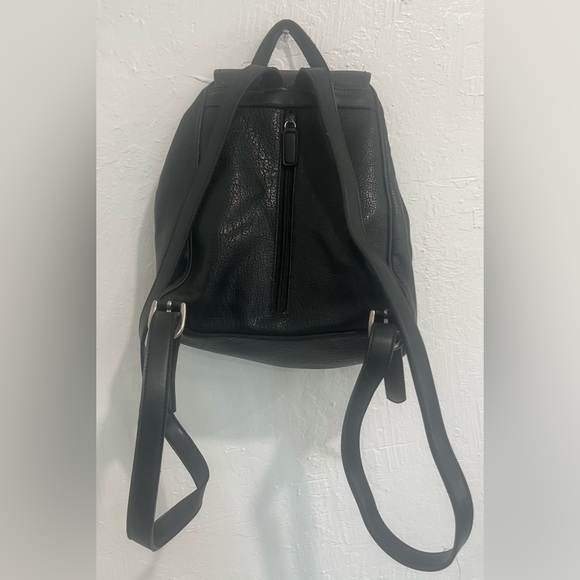 Guess Black Leather Drawstring Backpack - Picture 2 of 4